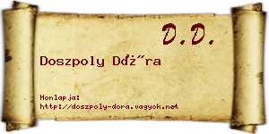 Doszpoly Dóra névjegykártya