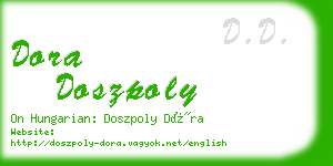 dora doszpoly business card